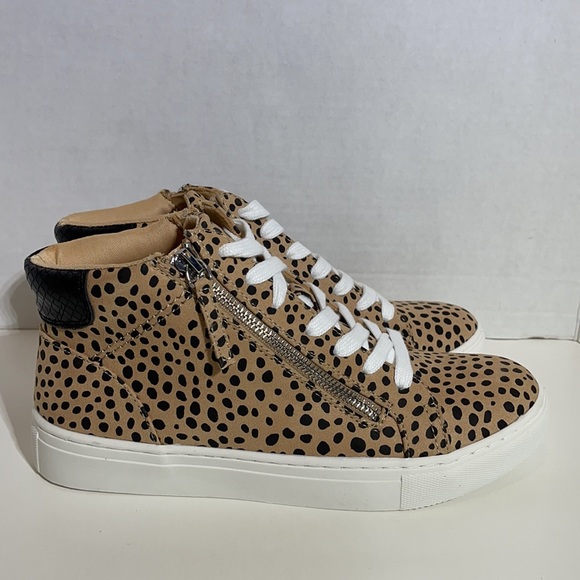 Universal Thread Leopard Print High Top Sneakers Women’s Size 8 Lace Up & Zip - Picture 6 of 9